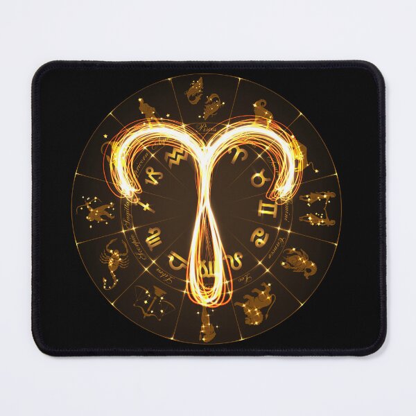 Artikelvorschau, Goldhoroskop Widder, Goldtierkreis Widder, goldenes Astrologiesymbol entworfen und verkauft von podekom.
