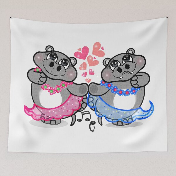 Item preview, Cute Dancing Hippos  designed and sold by Shirley cute art .