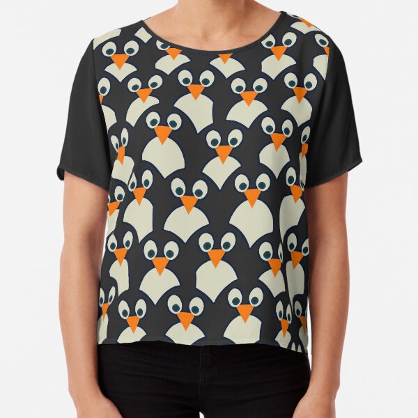 Penguin Pile-Up Chiffon Top