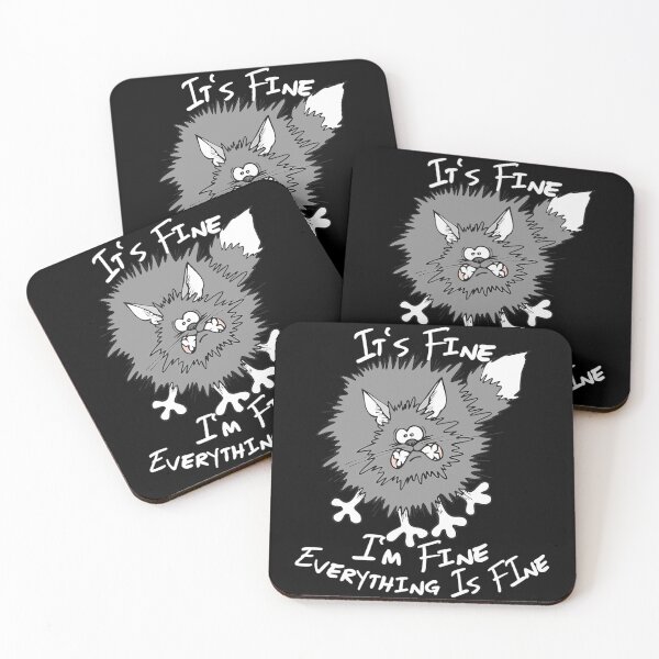 Item preview, Fluffy Cat It's Fine I'm Fine Everything Is Fine Funny Cat designed and sold by stanton88.