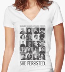 Nevertheless, She Persisted Women's Fitted V-Neck T-Shirt