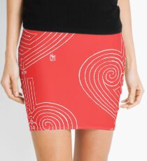 Love is a Labyrinth (white lines) Mini Skirt