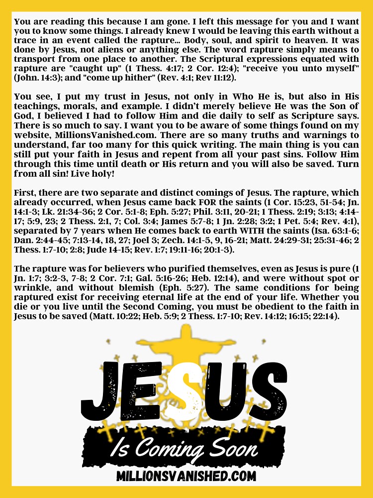 Thumbnail 3 of 3, Sticker, Left Behind Letter - Christian designed and sold by 1thes416.