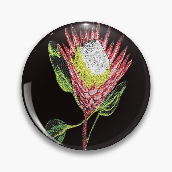 Item preview, Machine embroidery, Exquisite Beautiful Embroidered Single Protea, Stitch crafting, unique embroidered art designed and sold by RudolphBarnard.