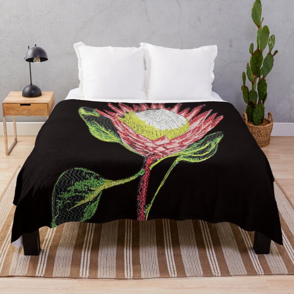 Item preview, Machine embroidery, Exquisite Beautiful Embroidered Single Protea, Stitch crafting, unique embroidered art designed and sold by RudolphBarnard.