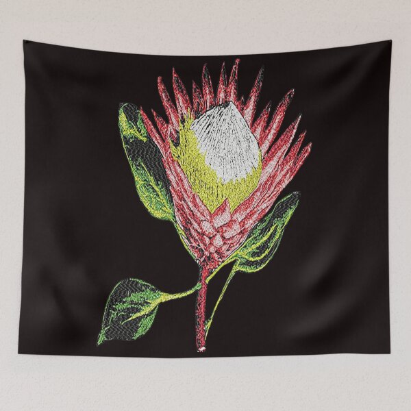 Item preview, Machine embroidery, Exquisite Beautiful Embroidered Single Protea, Stitch crafting, unique embroidered art designed and sold by RudolphBarnard.
