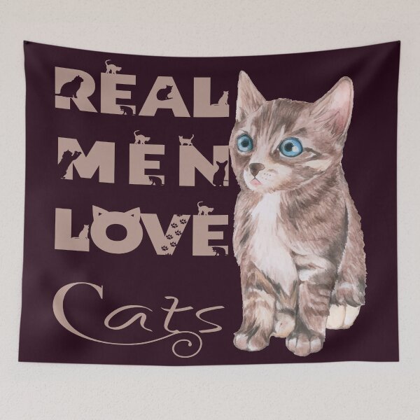 Item preview, REAL MEN LOVE CATS designed and sold by hichametta.