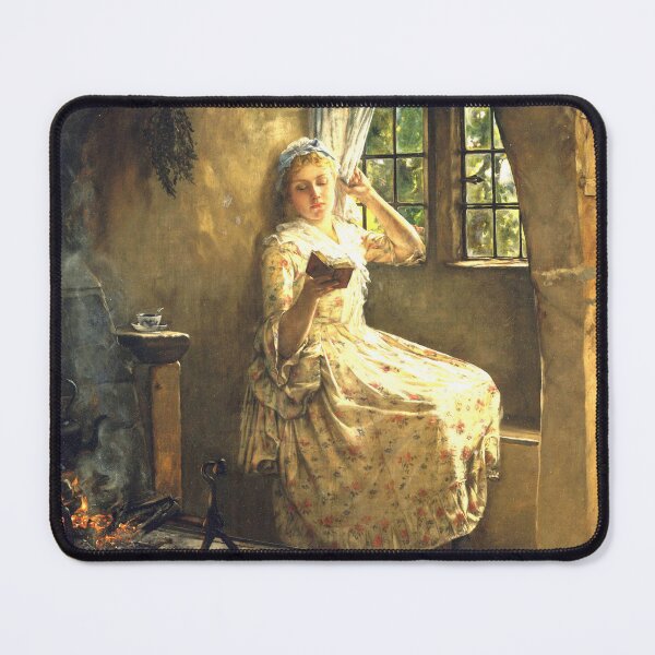 Item preview, A Cosey Corner old romantic painting of girl reading a book all I need is books designed and sold by Lady-Frost.