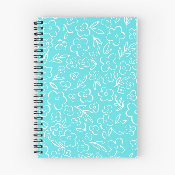 Item preview, Swirly Wildflowers Pattern Blue Hand Drawn Flowers designed and sold by RihabPrint.