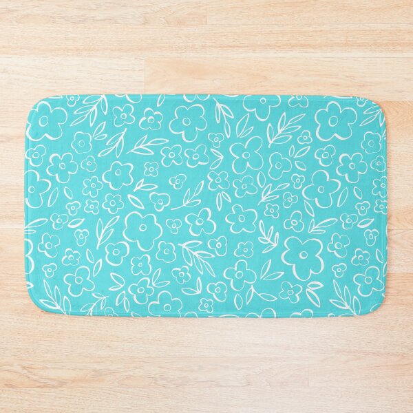 Item preview, Swirly Wildflowers Pattern Blue Hand Drawn Flowers designed and sold by RihabPrint.