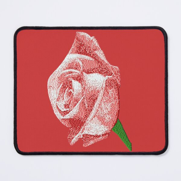 Item preview, Machine embroidery, Exquisite Embroidered Single Rose, Aesthetic Floral Design, Stitch crafting, unique embroidered art designed and sold by RudolphBarnard.