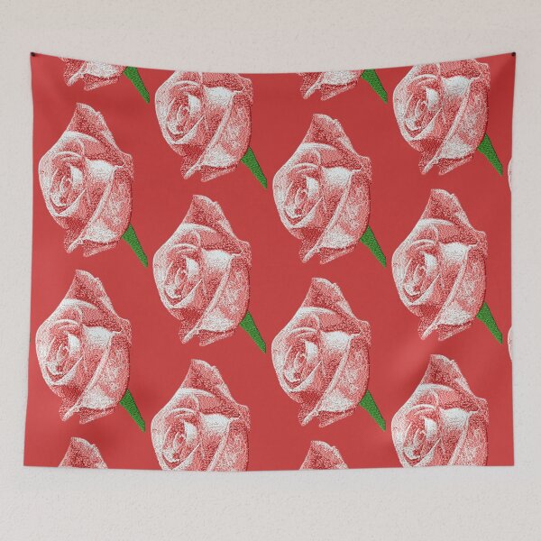 Item preview, Machine embroidery, Exquisite Embroidered Single Rose, Aesthetic Floral Design, Stitch crafting, unique embroidered art designed and sold by RudolphBarnard.