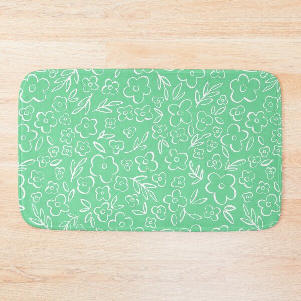 Item preview, Swirly Wildflowers Pattern Green Hand Drawn Flowers designed and sold by RihabPrint.