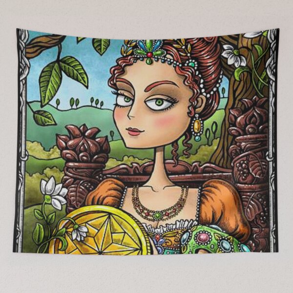 Item preview, Queen of Pentacles Tarot Card designed and sold by SpeakSarcasm.