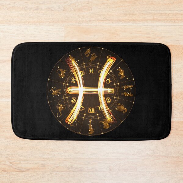 Item preview, Gold Horoscope Pisces, Gold Zodiac Pisces, Golden Astrology Symbol designed and sold by podekom.