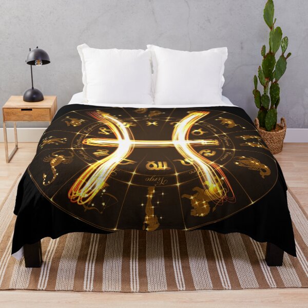 Item preview, Gold Horoscope Pisces, Gold Zodiac Pisces, Golden Astrology Symbol designed and sold by podekom.