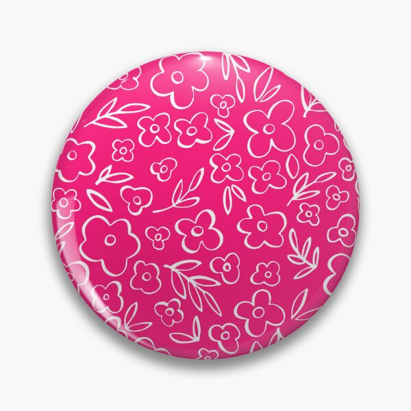 Item preview, Swirly Wildflowers Pattern Hot Pink Hand Drawn Flowers designed and sold by RihabPrint.