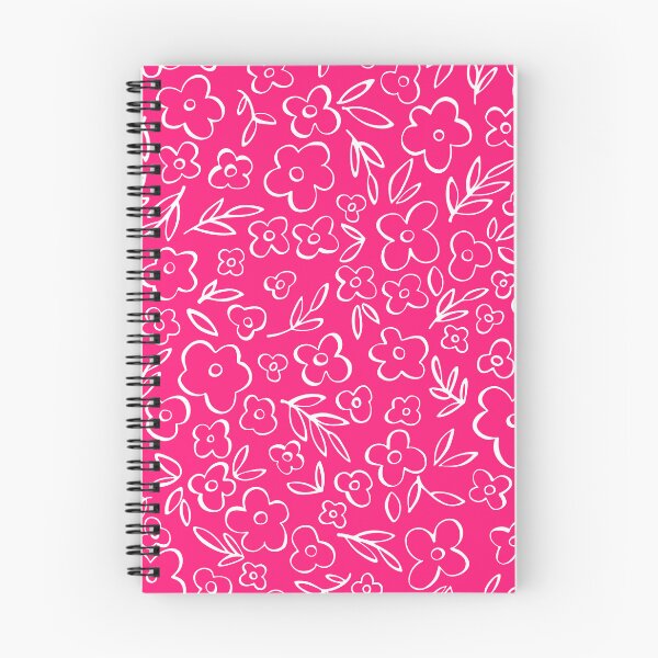 Item preview, Swirly Wildflowers Pattern Hot Pink Hand Drawn Flowers designed and sold by RihabPrint.