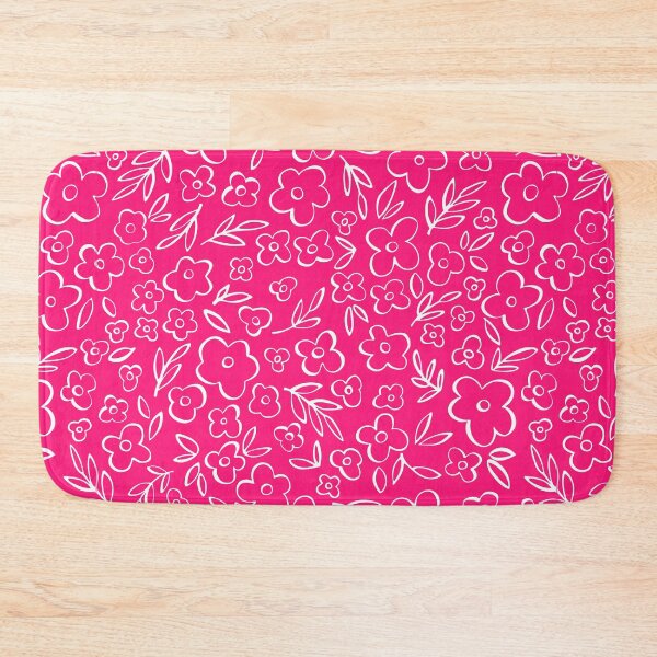 Item preview, Swirly Wildflowers Pattern Hot Pink Hand Drawn Flowers designed and sold by RihabPrint.