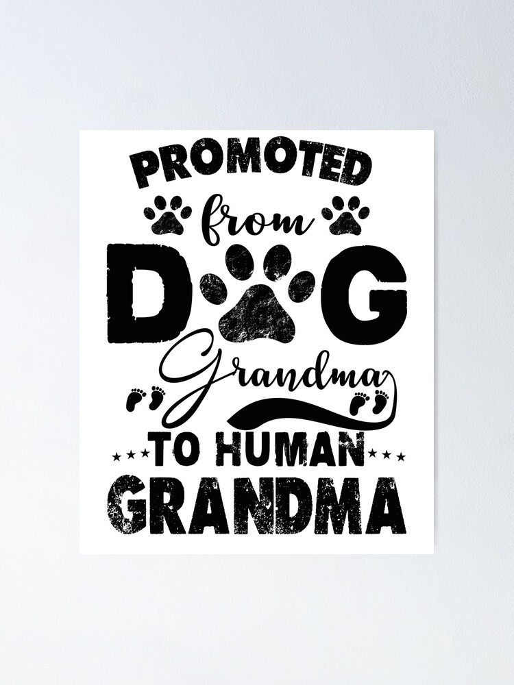 Promoted From Dog Grandma To Human Grandma Poster For Sale By