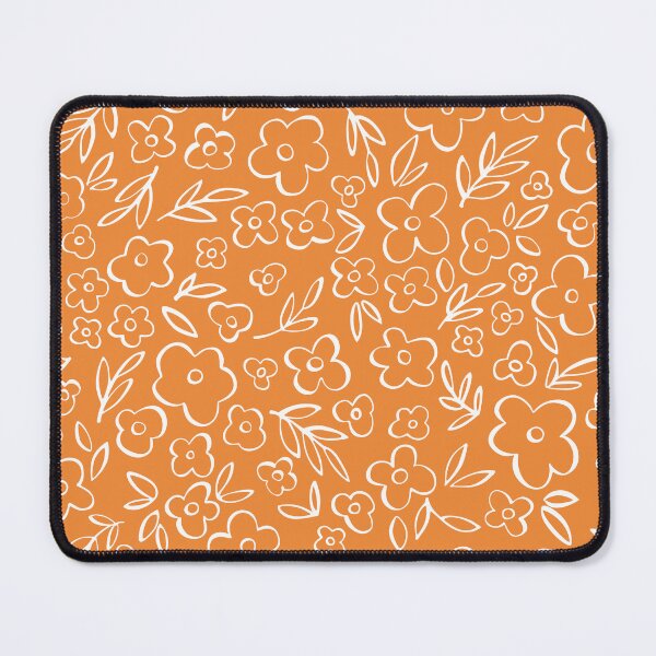 Item preview, Swirly Wildflowers Pattern Orange Hand Drawn Flowers designed and sold by RihabPrint.