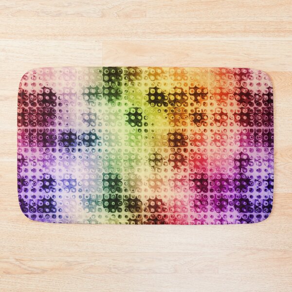 Item preview, Rainbow Liquid Drop Psychedelic Puzzle Piece Pattern Print Yellow Gold Red Purple Creme Green Blue designed and sold by Shayna Westfall.