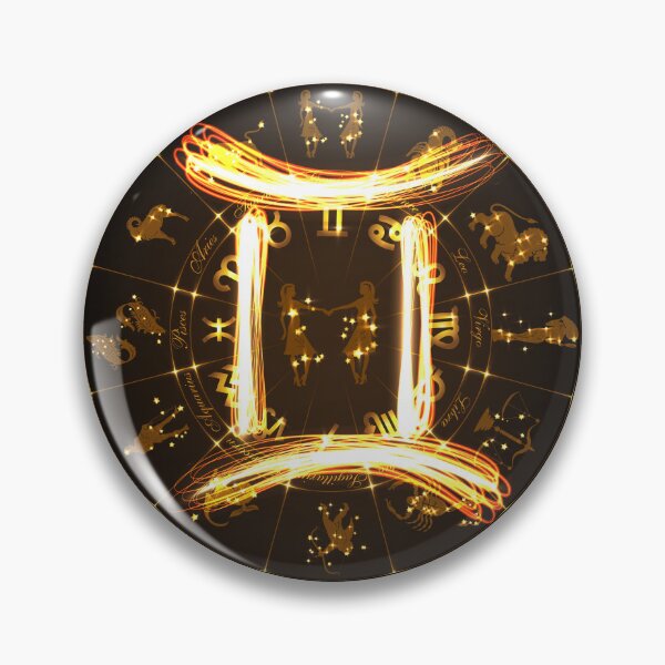 Aperçu de l'œuvre Horoscope Gémeaux en or, Zodiaque Gémeaux en or, Symbole astrologique en or créée et vendue par podekom.