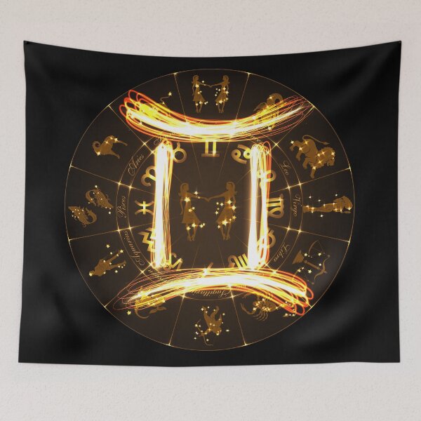 Item preview, Gold Horoscope Gemini, Gold Zodiac Gemini, Golden Astrology Symbol designed and sold by podekom.