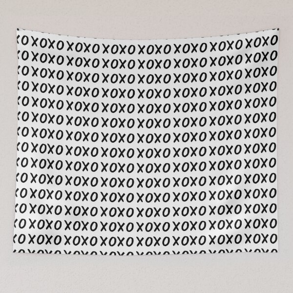 Item preview, XOXO hugs and kisses paint black and white pattern designed and sold by MarzStudio.