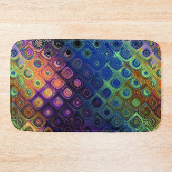 Item preview, Rainbow Rain Drop Psychedelic Distortion Orbs Pattern Print Yellow Gold Red Purple Creme Green Blue designed and sold by Shayna Westfall.