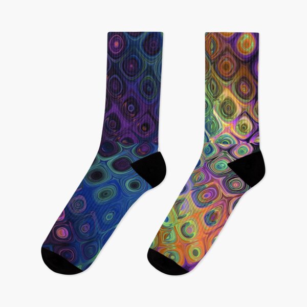 Item preview, Rainbow Rain Drop Psychedelic Distortion Orbs Pattern Print Yellow Gold Red Purple Creme Green Blue designed and sold by Shayna Westfall.