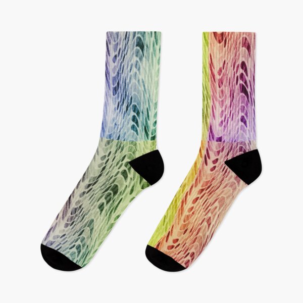 Item preview, Rainbow Psychedelic Distortion Waves Pattern Print Yellow Gold Red Purple Creme Green Blue designed and sold by Shayna Westfall.