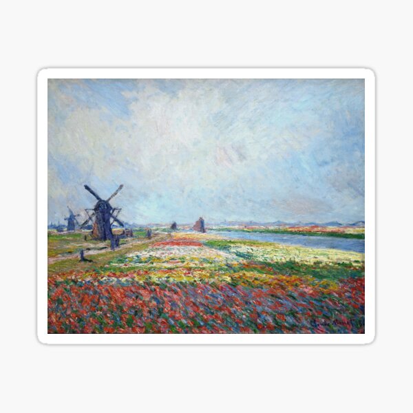 Vista previa del artículo con la obra «Claude Monet - Campos de flores y molinos de viento cerca de Leiden, 1886», diseñado y vendido por artcenter.