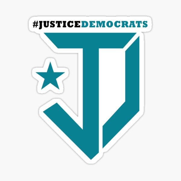 Justice Democrats Hash Tag Sticker