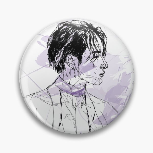 Item preview, ATEEZ-Seonghwa purple Pin Button designed and sold by A-NAAI.