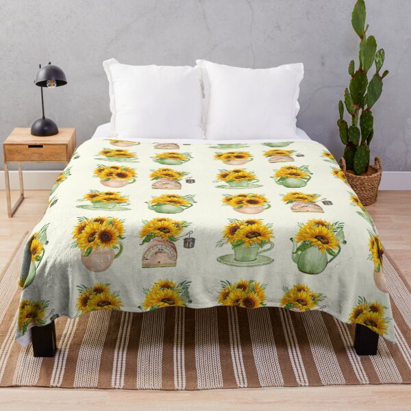 Item preview, Sunflower Arrangement Watercolor Vintage Tea Pot Pack designed and sold by DaisyPaints.