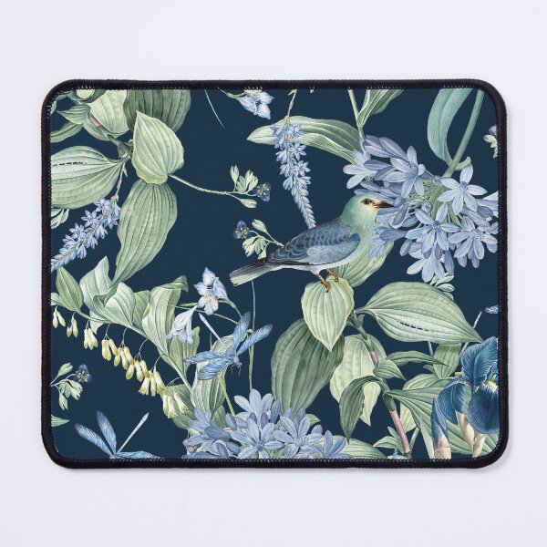 Item preview, Exotic Wildlife Amazonian Garden on Navy Blue designed and sold by meggydesigns.