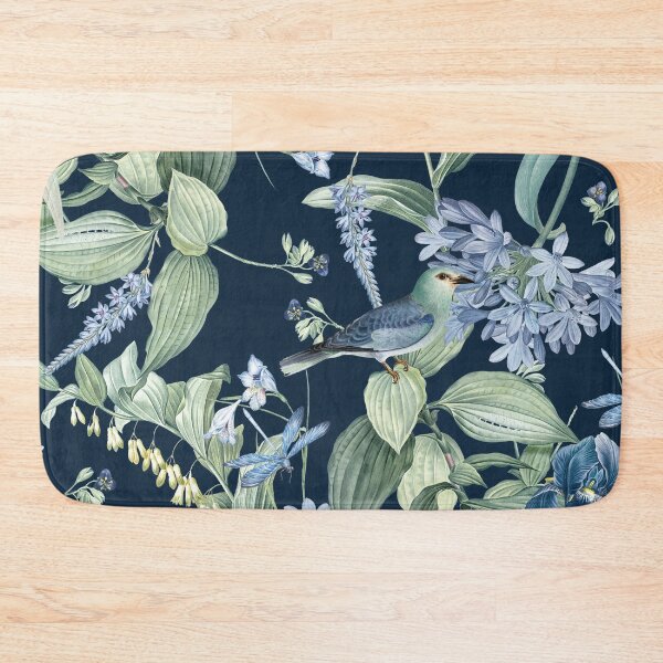 Item preview, Exotic Wildlife Amazonian Garden on Navy Blue designed and sold by meggydesigns.