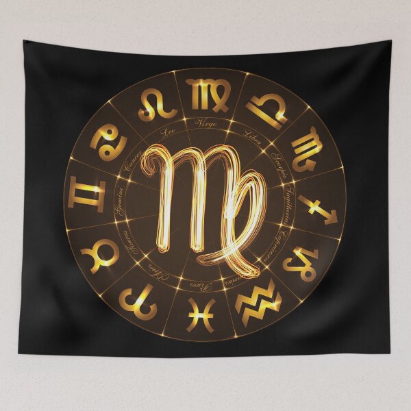 Item preview, Gold Horoscope Vigro, Gold Zodiac Vigro, Golden Astrology Symbol designed and sold by podekom.