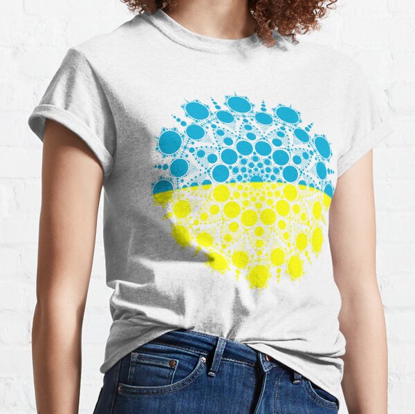 Ukrainian Flag Dot Mandala for Voices of Children Donation Classic T-Shirt