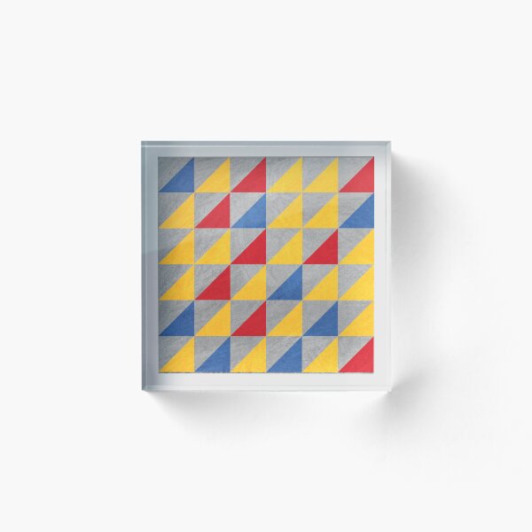 Item preview, Triangles Shards Pattern - Neo Geometric Patterns - Colorful Triangles - Abstract Geometric Art - Yellow Red Blue Gray designed and sold by jacnotjac.