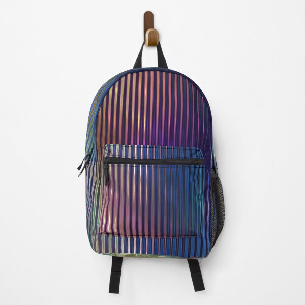 Item preview, Rainbow Psychedelic Distortion Stripes Pattern Print Yellow Gold Red Purple Creme Green Blue designed and sold by Shayna Westfall.