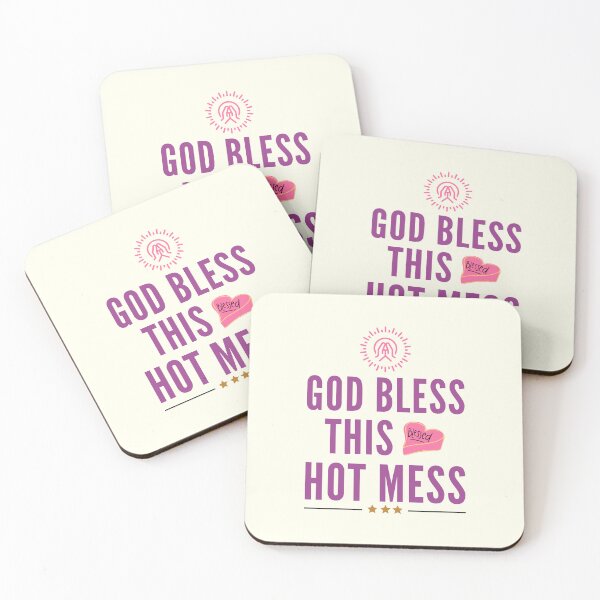 Item preview, God Bless This Hot Mess - Christian Quotes | Short Christian Sayings designed and sold by Delandor.