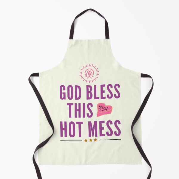 Item preview, God Bless This Hot Mess - Christian Quotes | Short Christian Sayings designed and sold by Delandor.