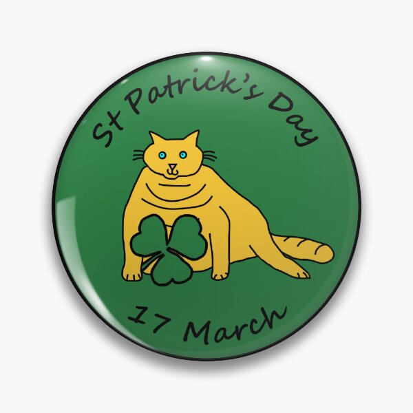 Item preview, Yellow Chonk Cat with Shamrock St Patricks Day designed and sold by ellenhenry.