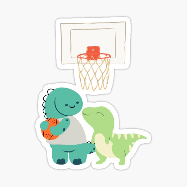 Aperçu de l'œuvre Dinosaure jouant au basket-ball - mignon créée et vendue par PALOLAFree.