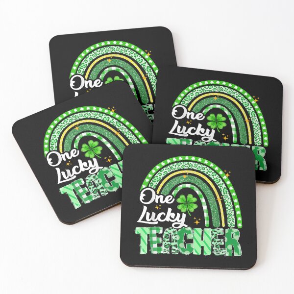 Item preview, One Lucky Teacher St Patrick's Day Rainbow Leopard Shamrock  designed and sold by RobBengi24.