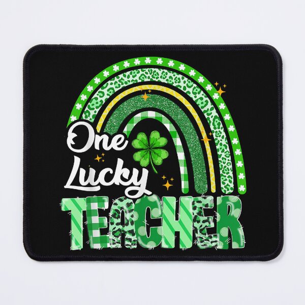 Item preview, One Lucky Teacher St Patrick's Day Rainbow Leopard Shamrock designed and sold by RobBengi24.