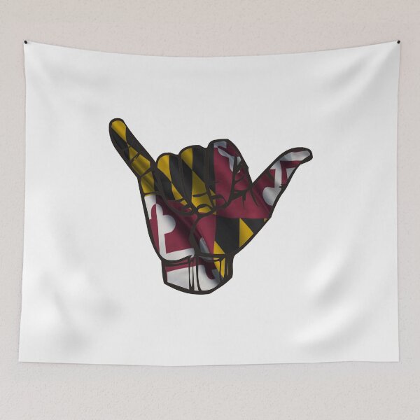 Item preview, Shaka hand with MD waving flag designed and sold by ldeitch.
