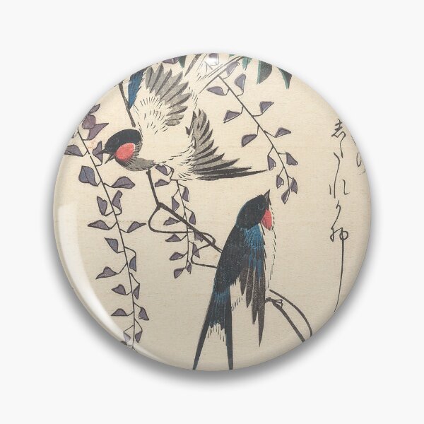 Item preview, Swallow and Wisteria japanese print designed and sold by thestilishera.